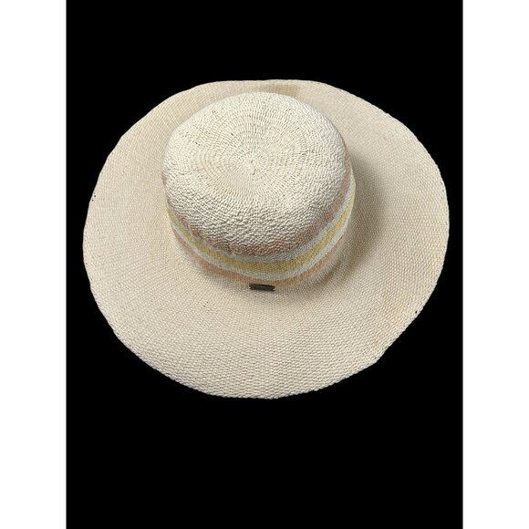 ROXY Hat M/L Women's Straw Sun Hat Sound Of The Ocean Surf Style Beach Boho VTG - Picture 2 of 9